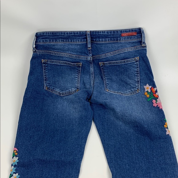 Pilcro and the Letterpress Blue Jeans with Floral Embroidery Cotton Size 5/27 - Picture 12 of 16